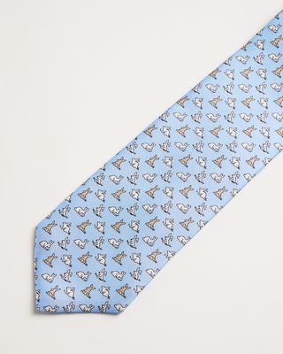 Paolo Albizzati Silk Rabbit Pattern Tie Light Blue 2 637