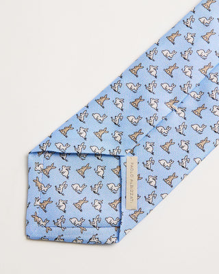 Paolo Albizzati Silk Rabbit Pattern Tie Light Blue 3 636