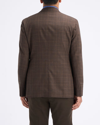 Luigi Bianchi Mantova Chocolate Brown Wool Check Sport Jacket Chocolate 16 11317