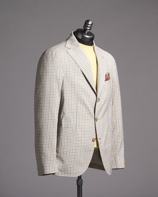 Gabo Napoli Salina Wool  Cashmere Gingham Neopolitan Jacket Grey  Tan 3 8338
