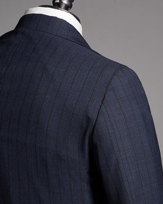 Gabo Napoli Hand Made Tonal Stripe Suit Navy 10 8995