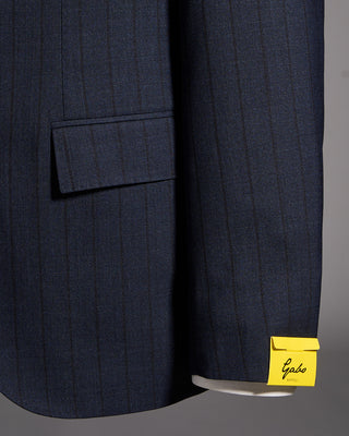Gabo Napoli Hand Made Tonal Stripe Suit Navy 8 8991