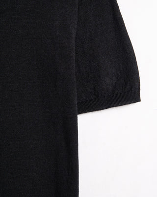 Filippo De Laurentiis Short Sleeve Linen  Cotton Crewneck Black 6 8862