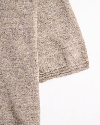 Filippo De Laurentiis Short Sleeve Linen  Cotton Crewneck Taupe 3 8857