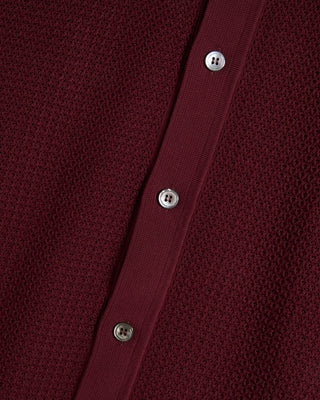 Filippo De Laurentiis Short Sleeve Cableknit Shirt Berry 4 8851