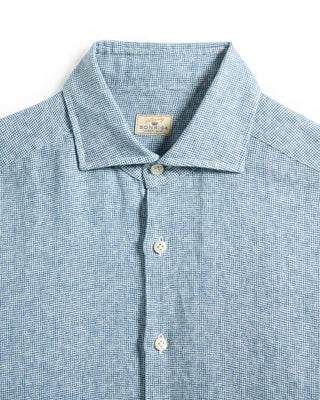 Sonrisa Blue Birdseye Linen Shirt Blue 11 8645