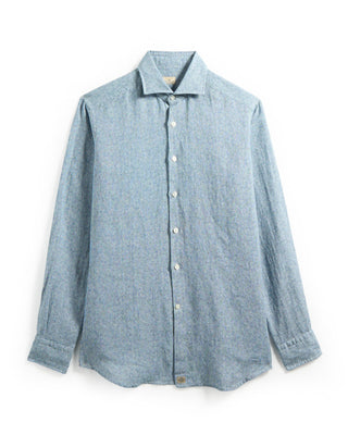 Sonrisa Blue Birdseye Linen Shirt Blue 6 8644