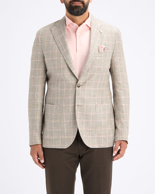 L.B.M. 1911 Glencheck Linen Wool Sport Jacket Multi 1 10918