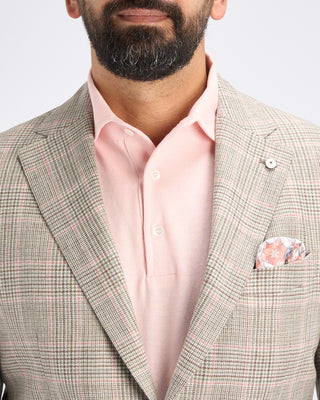 L.B.M. 1911 Glencheck Linen Wool Sport Jacket Multi 6 10924