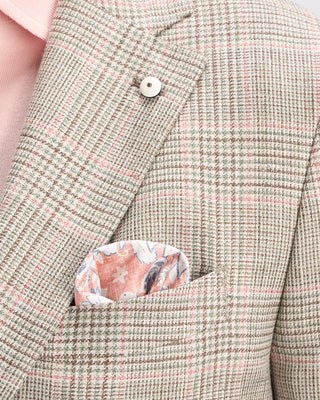 L.B.M. 1911 Glencheck Linen Wool Sport Jacket Multi 8 10923