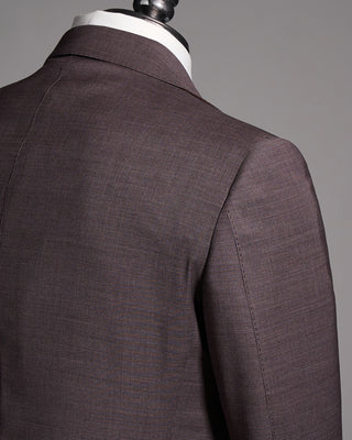 Luigi Bianchi Mantova Micro Houndstooth Wool Stretch Suit Mauve 10 9003
