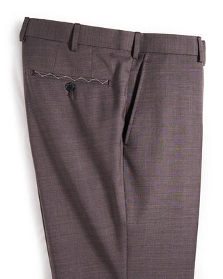 Luigi Bianchi Mantova Micro Houndstooth Wool Stretch Suit Mauve 6 8769