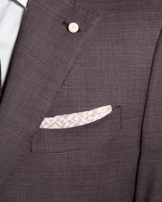 Luigi Bianchi Mantova Micro Houndstooth Wool Stretch Suit Mauve 6 9000