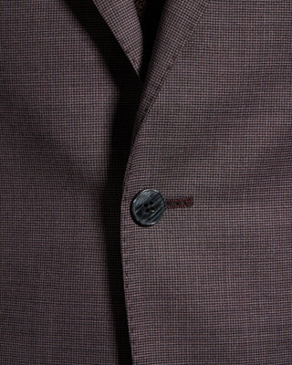 Luigi Bianchi Mantova Micro Houndstooth Wool Stretch Suit Mauve 7 8999