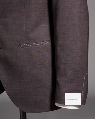 Luigi Bianchi Mantova Micro Houndstooth Wool Stretch Suit Mauve 8 8998