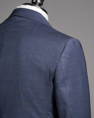 Luigi Bianchi Mantova Micro Houndstooth Wool Stretch Suit Light Blue 10 10080