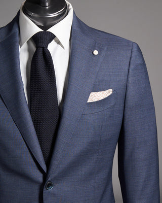 Luigi Bianchi Mantova Micro Houndstooth Wool Stretch Suit Light Blue 4 10076
