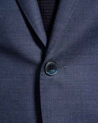 Luigi Bianchi Mantova Micro Houndstooth Wool Stretch Suit Light Blue 6 10077
