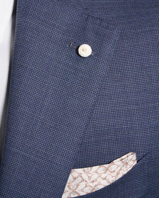 Luigi Bianchi Mantova Micro Houndstooth Wool Stretch Suit Light Blue 7 10078