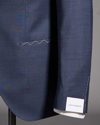 Luigi Bianchi Mantova Micro Houndstooth Wool Stretch Suit Light Blue 8 10079
