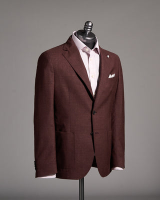 L.B.M. 1911 Wool Silk Linen Melange Sport Jacket Bordeaux 4 9128