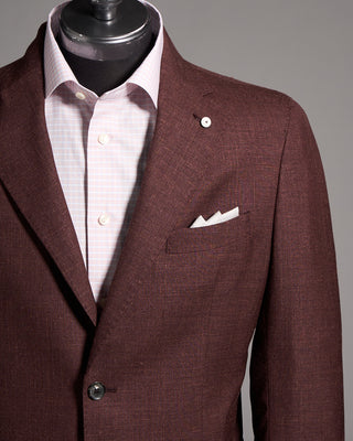 L.B.M. 1911 Wool Silk Linen Melange Sport Jacket Bordeaux 5 9133