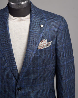 Luigi Bianchi Mantova Loro Piana Silk Air Luxury Sport Jacket Blue 3 2469