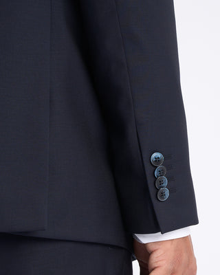 Luigi Bianchi Mantova Mantua Super 130S Navy All Season Solid Wool Suit Navy 12 11239