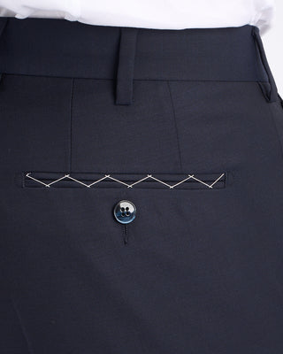 Luigi Bianchi Mantova Mantua Super 130S Navy All Season Solid Wool Suit Navy 20 11236