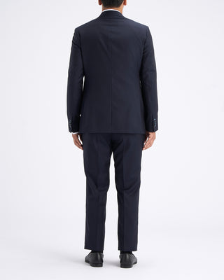 Luigi Bianchi Mantova Mantua Super 130S Navy All Season Solid Wool Suit Navy 6 11234