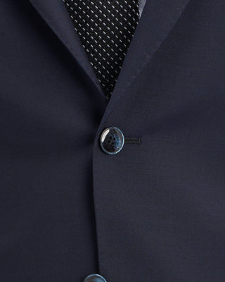 Luigi Bianchi Mantova Mantua Super 130S Navy All Season Solid Wool Suit Navy 9 11242
