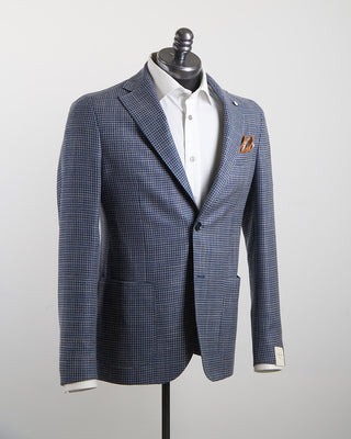 L.B.M. 1911 Summertime Hopsack Houndstooth Soft Jacket Navy 1270