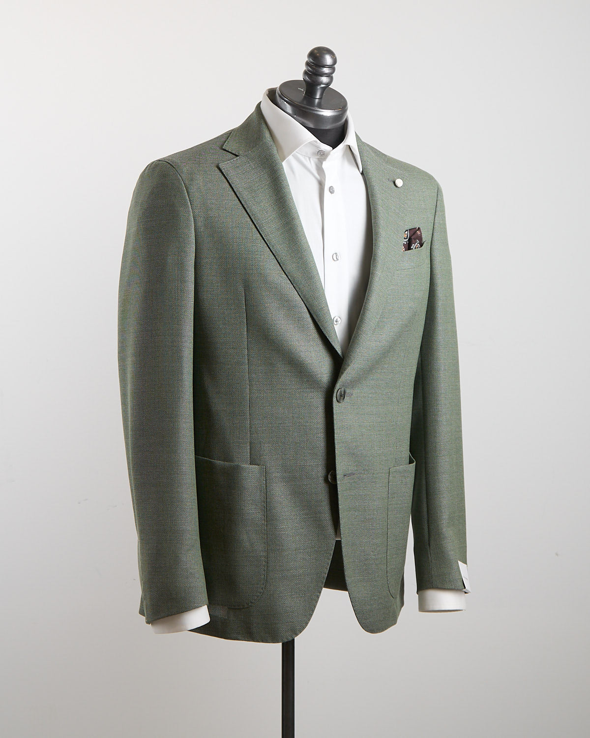 Luigi Bianchi Mantova Essential Hopsack Sage Green Wool