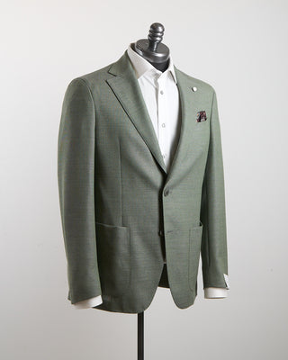 Luigi Bianchi Mantova Essential Hopsack Sage Green Wool Blazer Sage 184