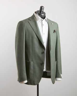 Luigi Bianchi Mantova Essential Hopsack Sage Green Wool Blazer Sage 185