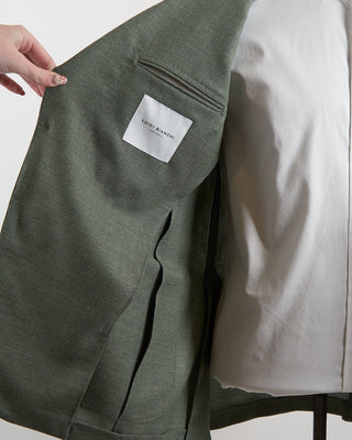 Luigi Bianchi Mantova Essential Hopsack Sage Green Wool Blazer Sage 192