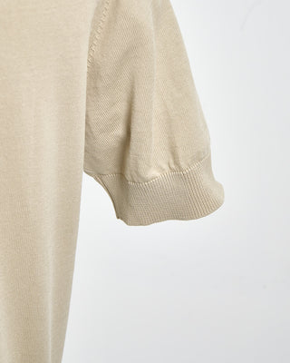 Filippo De Laurentiis Standup Collar Crêpe Cotton Polo Shirt Sand 1775