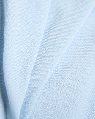 Filippo De Laurentiis Powder Blue Straight Bottom Fine Knit Crewneck T Shirt Light Blue 1825