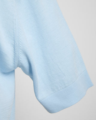 Filippo De Laurentiis Powder Blue Straight Bottom Fine Knit Crewneck T Shirt Light Blue 1826
