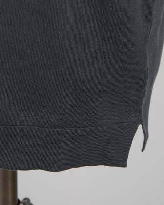 Filippo De Laurentiis Dark Grey Straight Bottom Fine Knit Crewneck T Shirt Charcoal 1795