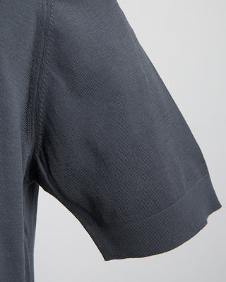Filippo De Laurentiis Dark Grey Straight Bottom Fine Knit Crewneck T Shirt Charcoal 1796