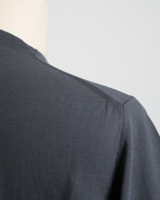 Filippo De Laurentiis Dark Grey Straight Bottom Fine Knit Crewneck T Shirt Charcoal 1798