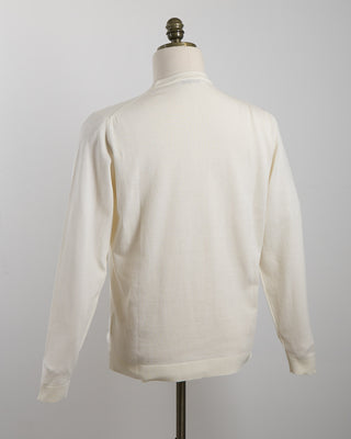Filippo De Laurentiis Off White Straight Bottom Fine Knit Long Sleeve Crewneck Off White 1849