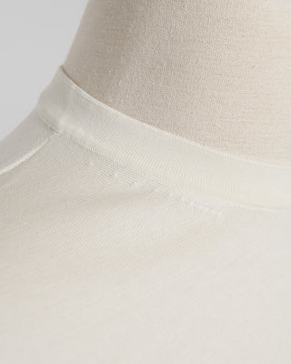Filippo De Laurentiis Off White Straight Bottom Fine Knit Long Sleeve Crewneck Off White 1852