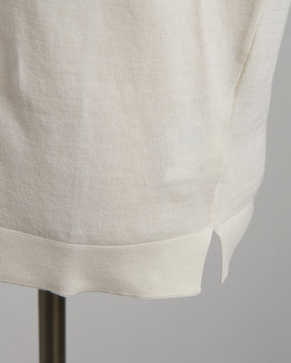 Filippo De Laurentiis Off White Straight Bottom Fine Knit Long Sleeve Crewneck Off White 1854