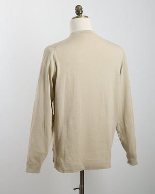 Filippo De Laurentiis Neutral Straight Bottom Fine Knit Long Sleeve Crewneck Sand 1862
