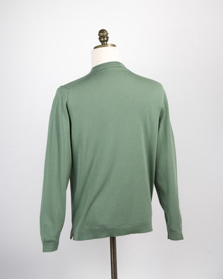 Filippo De Laurentiis Sage Green Straight Bottom Fine Knit Long Sleeve Crewneck Sage 103
