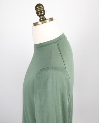 Filippo De Laurentiis Sage Green Straight Bottom Fine Knit Long Sleeve Crewneck Sage 104