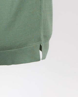 Filippo De Laurentiis Sage Green Straight Bottom Fine Knit Long Sleeve Crewneck Sage 108