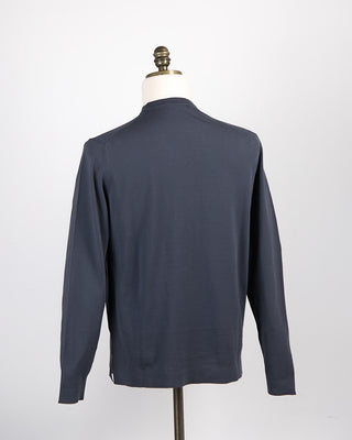 Filippo De Laurentiis Dark Grey Straight Bottom Fine Knit Long Sleeve Crewneck Charcoal 89